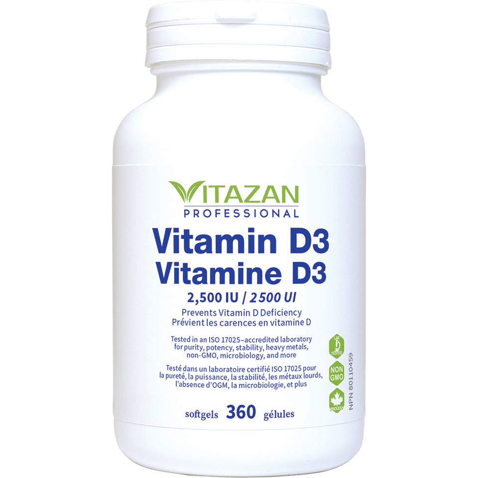 Vitamin D3 (2,500 IU · Prevents Vitamin D Deficiency)