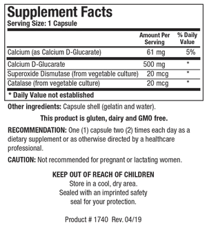 Ca D-Glucarate (Hormone, Detox)